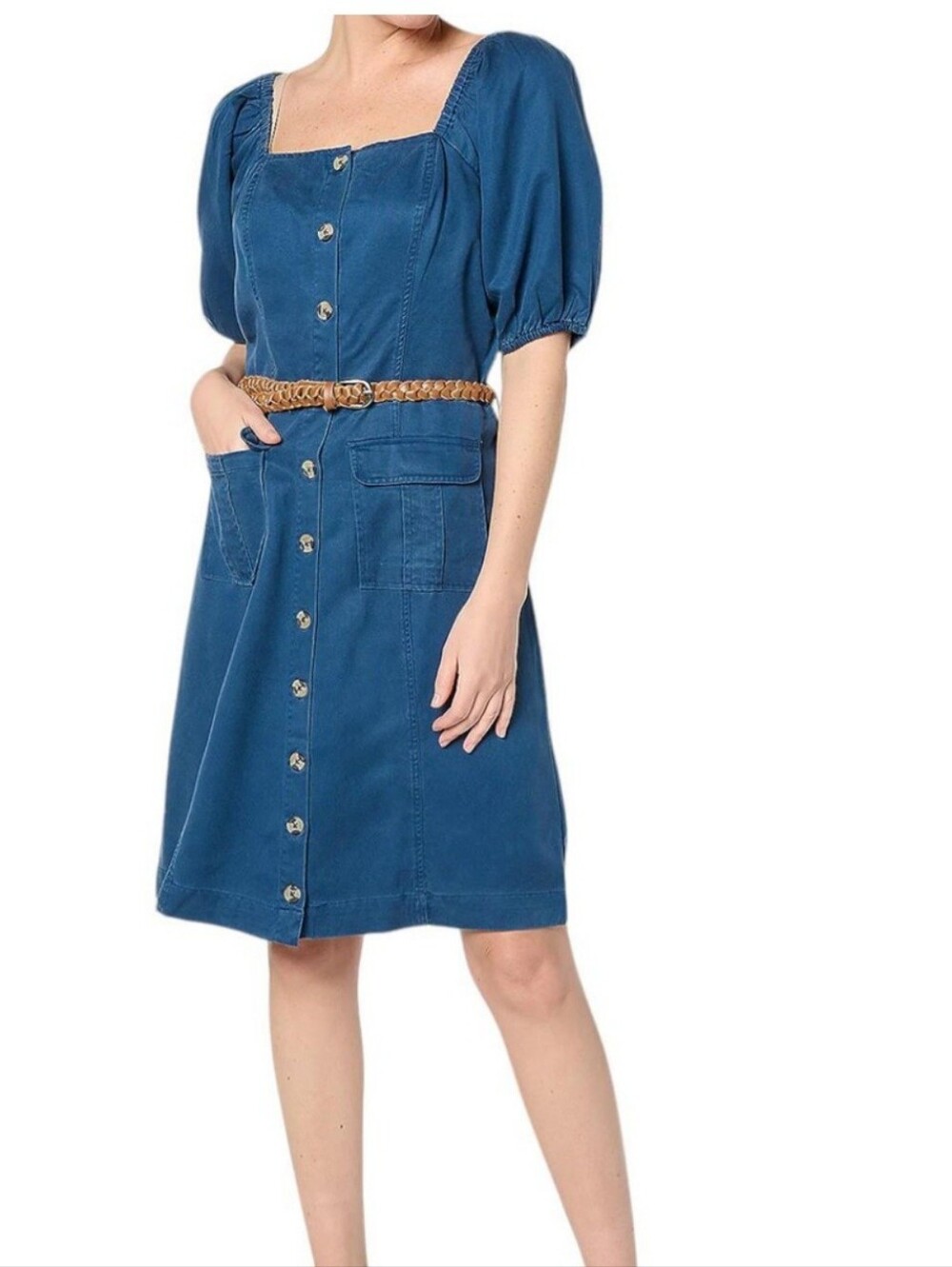🆕️ Any Body Women’s Navy Blue Button-Front Summer Dress